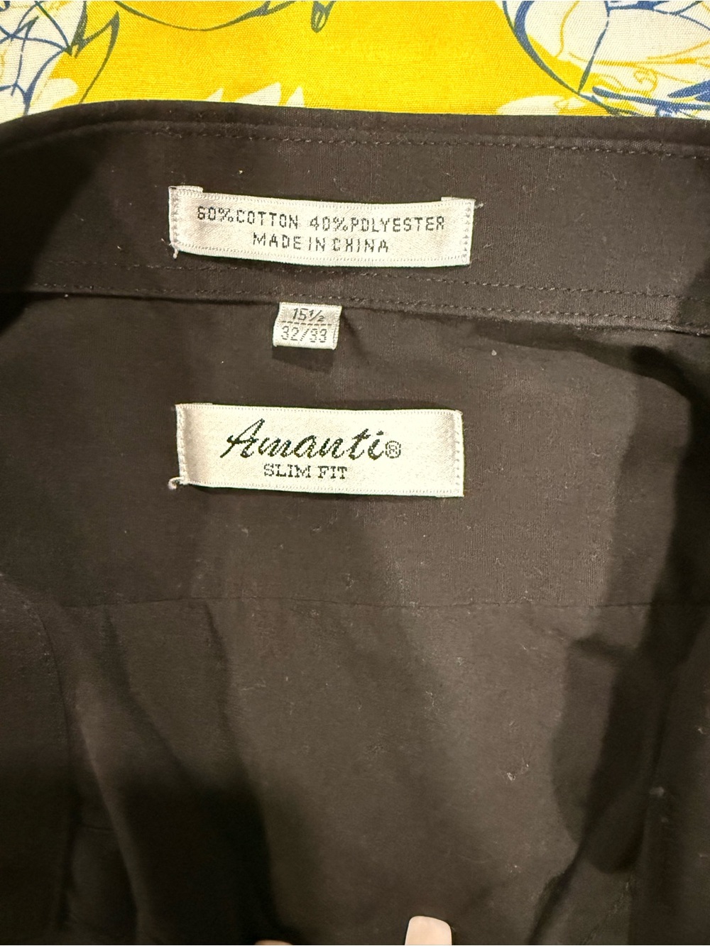 Avanti Black Slim Fit Shirt with Classic Label